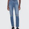 Blugi slim vintage cu talie mare Blugi slim vintage cu talie mare