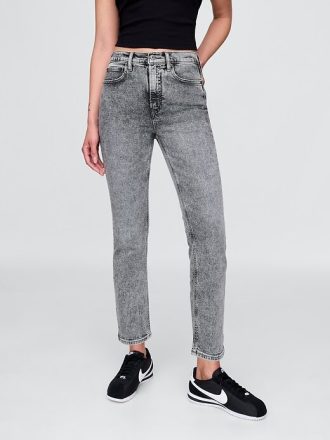 Blugi slim vintage cu talie mare