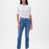 Blugi slim vintage cu talie medie