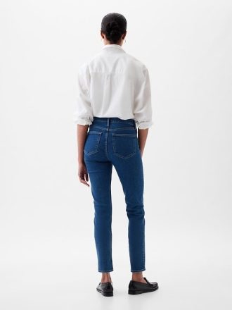 Blugi slim vintage cu talie medie