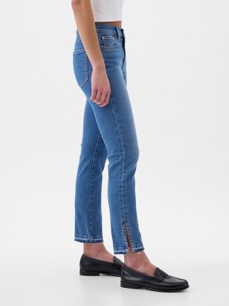 Blugi slim vintage cu talie medie