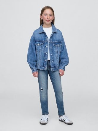 Blugi super skinny pentru copii cu talie medie