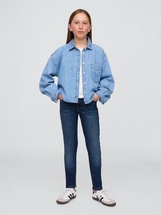 Blugi super skinny pentru copii cu talie medie