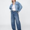 Blugi tip baril cu talie înaltă Blugi tip baril cu talie înaltă