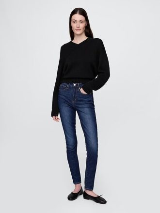 Blugi True Skinny cu talie mare