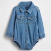 Body cu nasturi din denim pentru bebeluși Body cu nasturi din denim pentru bebeluși