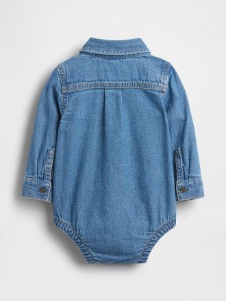 Body cu nasturi din denim pentru bebeluși