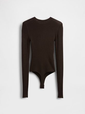 Body cu pulover cu coaste transparente