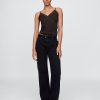 Camisă crop cu garnitură din dantelă Camisă crop cu garnitură din dantelă
