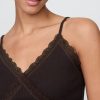 Camisă crop cu garnitură din dantelă Camisă crop cu garnitură din dantelă