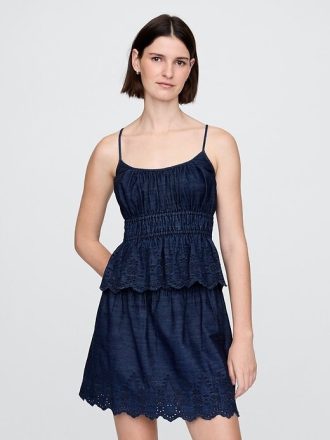 Camis din denim cu ochi fumuri