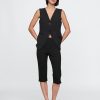 Capris dublu din tricot cu talie mare
