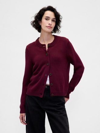 Cardigan 100% bumbac cu decolteu