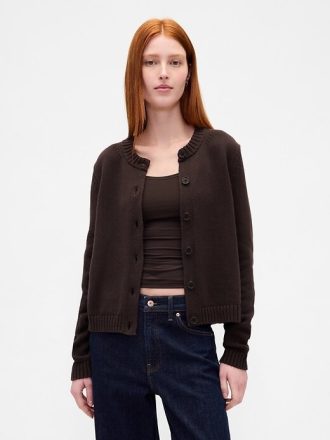 Cardigan 100% bumbac cu decolteu