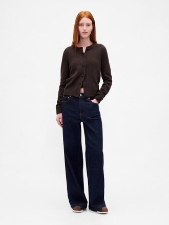 Cardigan 100% bumbac cu decolteu
