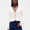 Cardigan crop festonat Fuzzy Pointelle Cardigan crop festonat Fuzzy Pointelle
