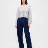 Cardigan crop festonat Fuzzy Pointelle