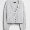 Cardigan crop festonat Fuzzy Pointelle