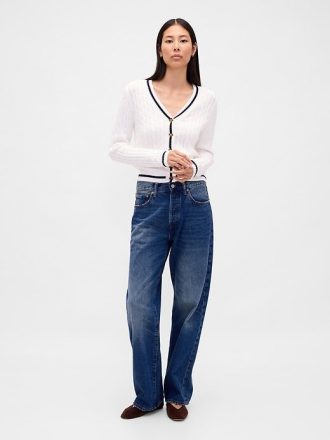 Cardigan din tricot cu cablu 100% bumbac