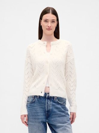 Cardigan Fuzzy Pointelle