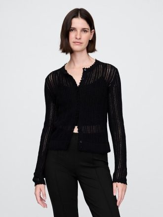Cardigan Pointelle din amestec de in
