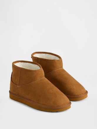 Cizme vegane din piele intoarsa pentru copii, captusite cu Sherpa