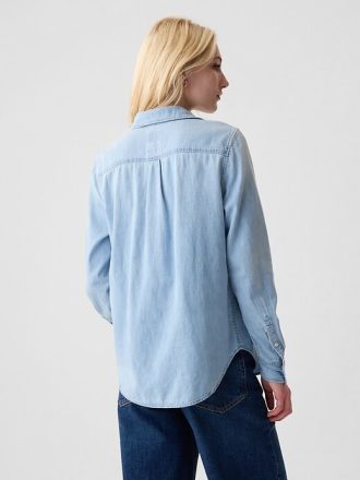 Cămașă clasică din denim din bumbac organic