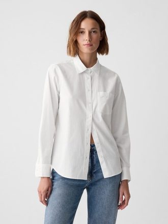 Cămașă clasică din poplin din bumbac organic