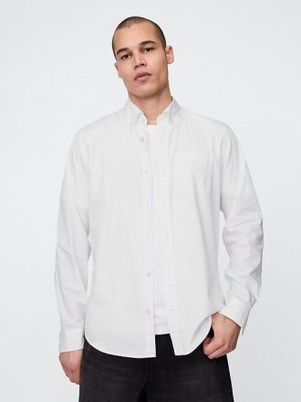 Cămașă clasică din poplin din bumbac organic