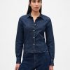 Cămașă crop de denim Cămașă crop de denim
