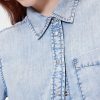 Cămașă crop din denim drapată GapStudio Cămașă crop din denim drapată GapStudio