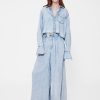 Cămașă crop din denim drapată GapStudio Cămașă crop din denim drapată GapStudio