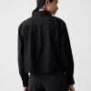 Cămașă crop din poplin din bumbac organic