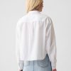 Cămașă crop din poplin din bumbac organic