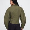 Cămașă crop din poplin din bumbac organic