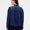 Cămașă crop UltraSoft Denim cu tiv drept