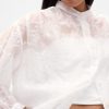Cămașă cu flori din voile transparent