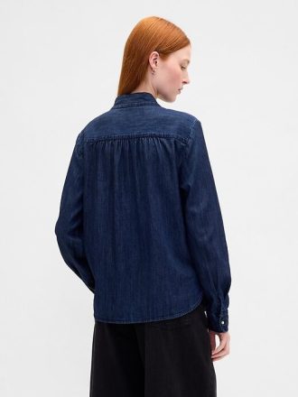 Cămașă din denim cu gât