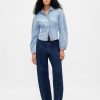 Cămașă din denim cu mânecă cu balon Cămașă din denim cu mânecă cu balon