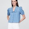 Cămașă din denim cu mâneci bufante Cămașă din denim cu mâneci bufante