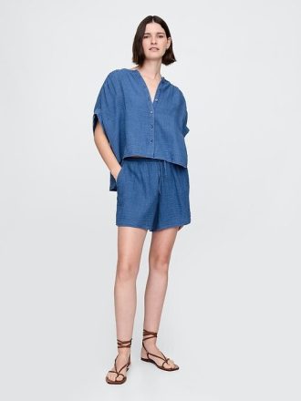 Cămașă din denim din tifon de bumbac