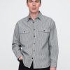 Cămașă mare cu dungi de denim Cămașă mare cu dungi de denim