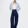 Cămașă mare cu dungi de denim Cămașă mare cu dungi de denim