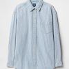 Cămașă mare cu dungi de denim Cămașă mare cu dungi de denim