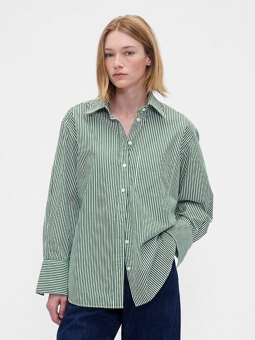 Cămașă mare din poplin din bumbac organic Cămașă mare din poplin din bumbac organic