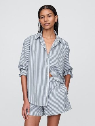 Cămașă mare din poplin din bumbac organic Cămașă mare din poplin din bumbac organic