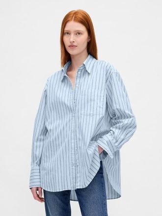 Cămașă mare din poplin din bumbac organic Cămașă mare din poplin din bumbac organic