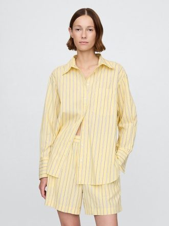 Cămașă mare din poplin din bumbac organic Cămașă mare din poplin din bumbac organic