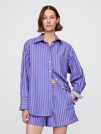 Cămașă mare din poplin din bumbac organic Cămașă mare din poplin din bumbac organic