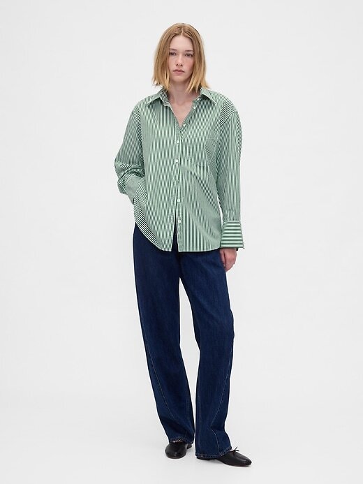 Cămașă mare din poplin din bumbac organic Cămașă mare din poplin din bumbac organic